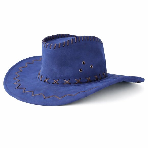 Suede Cowboy Hat Western Style Neutral Brown EUC - Picture 3 of 3